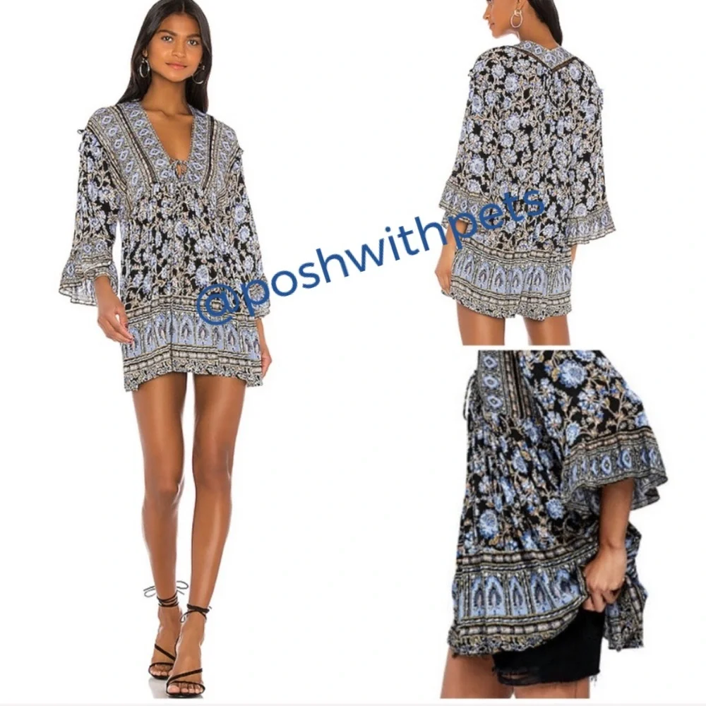 Free People NWT Moonlight Dance Printed Tunic Mini Dress Printed Size Medium New - Picture 1 of 8